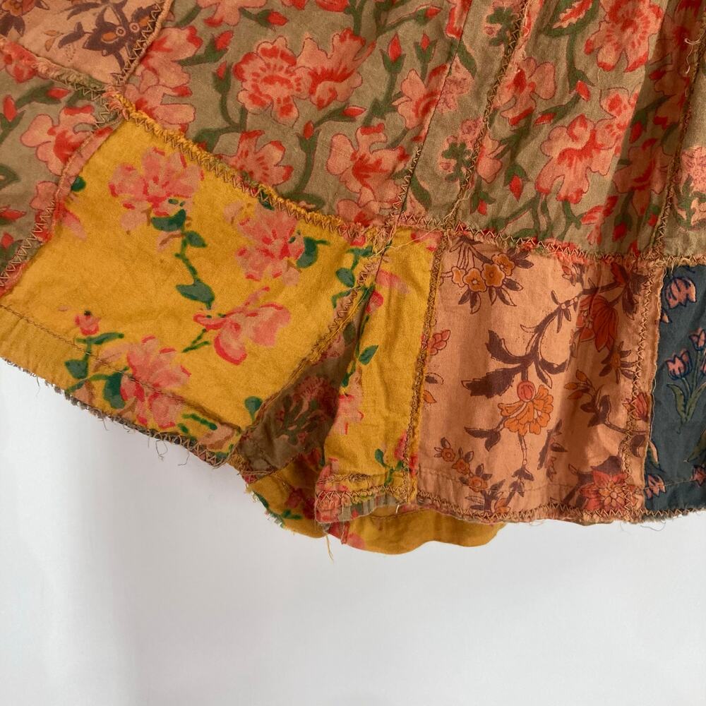 Earthbound Boho Patchwork Smock High Waisted Cott… - image 4